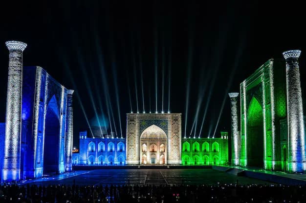 Samarkand architecture at night